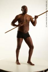 Underwear Fighting with spear Man White Standing poses - ALL Average Short Black Standing poses - simple Standard Photoshoot Academic